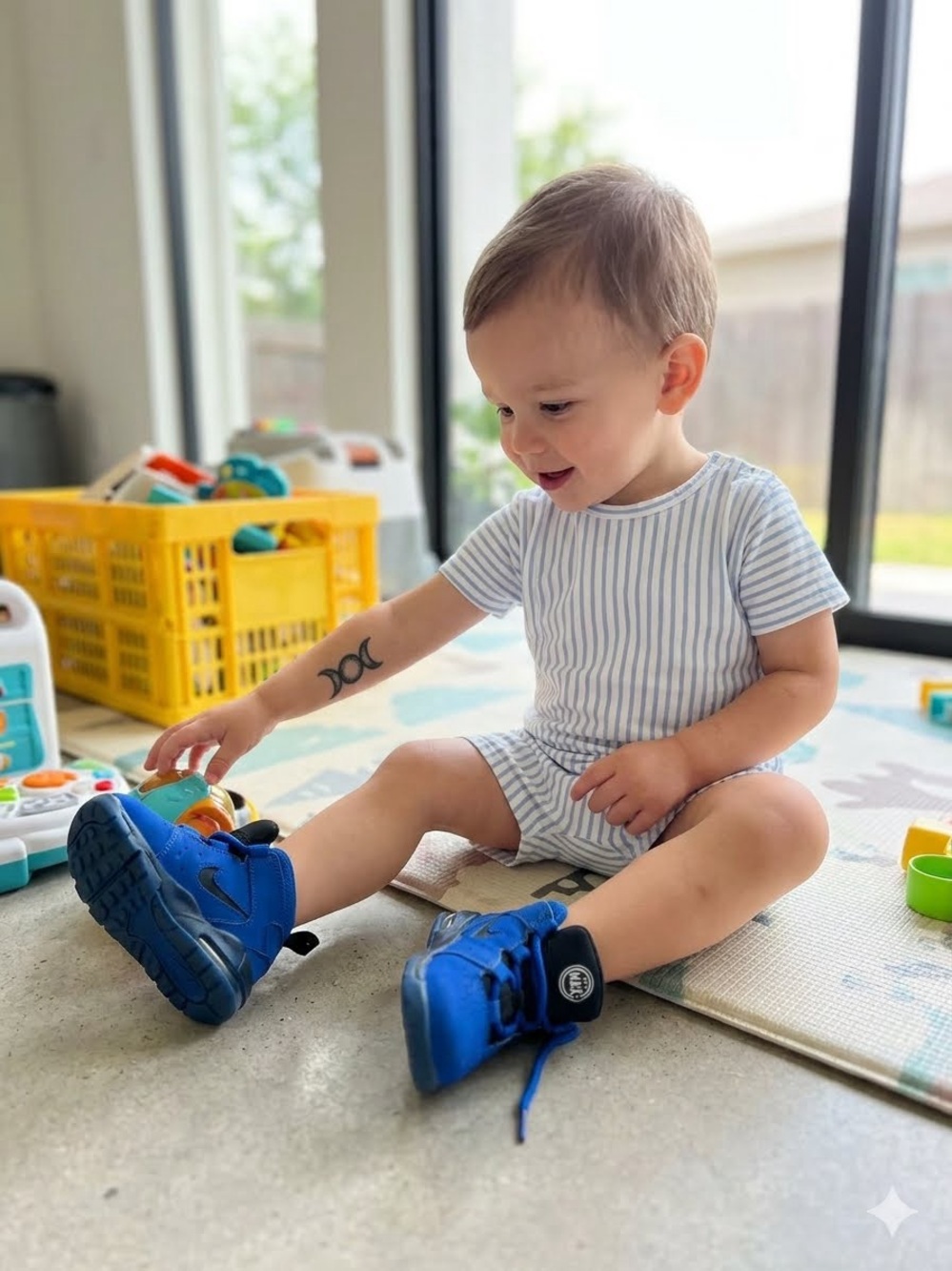 Nike Kids Royal Blue and Black Air Max Sneakers